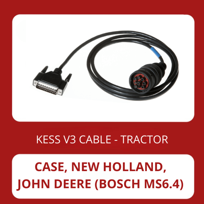 KESS3 CNH - CUMMINS - John Deere 9 pin round cable