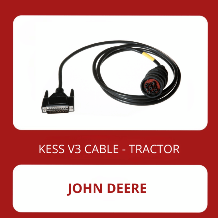 KESS3 John Deere Premium 9 pin diagnostic connector cable 