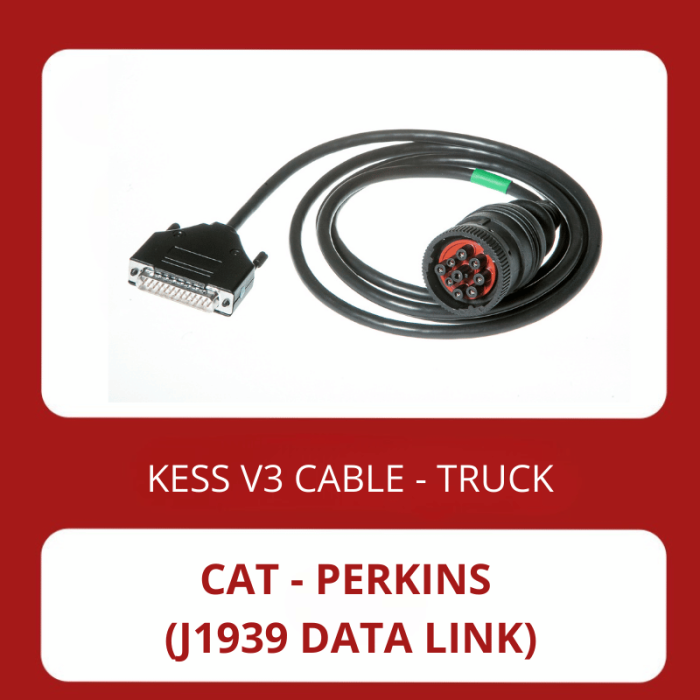 KESSv3 CAT J1939 data link 9 pin round diagnostic connector cable 